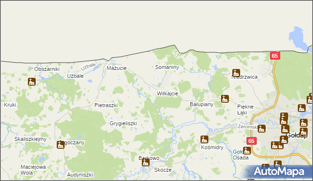 mapa Wiłkajcie, Wiłkajcie na mapie Targeo