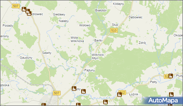 mapa Wilknicki Młyn, Wilknicki Młyn na mapie Targeo