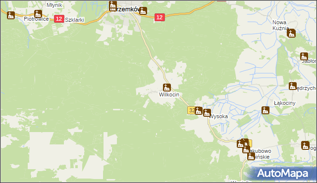 mapa Wilkocin, Wilkocin na mapie Targeo