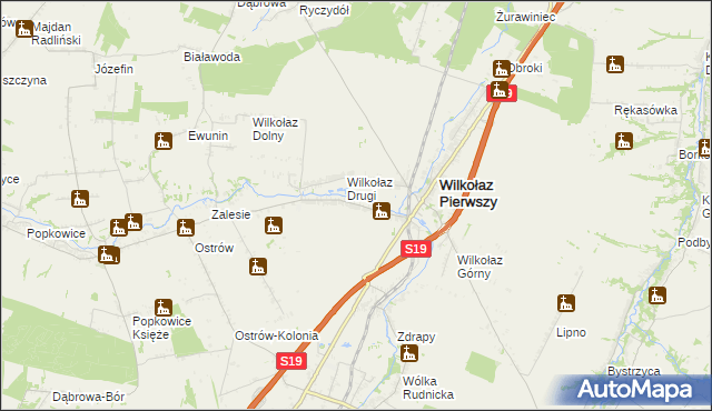 mapa Wilkołaz Trzeci, Wilkołaz Trzeci na mapie Targeo