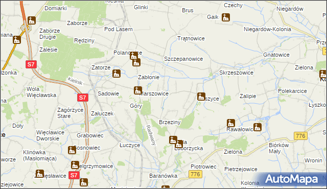 mapa Wilków gmina Kocmyrzów-Luborzyca, Wilków gmina Kocmyrzów-Luborzyca na mapie Targeo