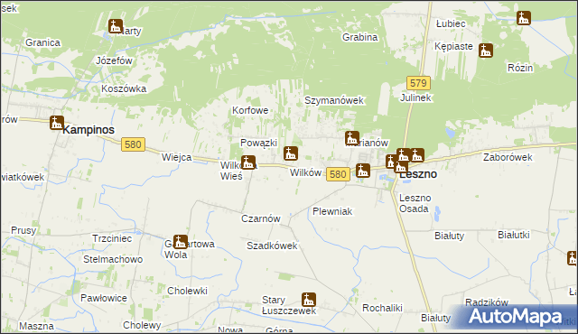 mapa Wilków gmina Leszno, Wilków gmina Leszno na mapie Targeo