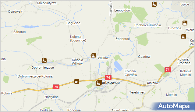 mapa Wilków gmina Werbkowice, Wilków gmina Werbkowice na mapie Targeo