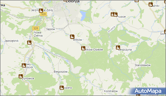 mapa Wilków-Osiedle, Wilków-Osiedle na mapie Targeo