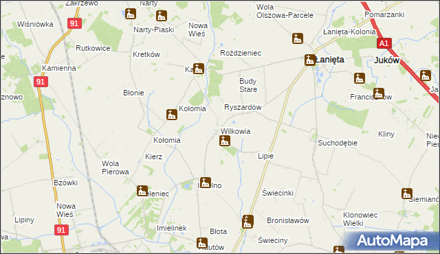 mapa Wilkowia, Wilkowia na mapie Targeo