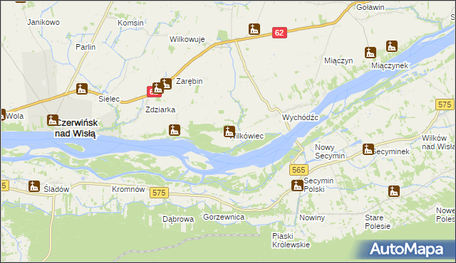 mapa Wilkówiec, Wilkówiec na mapie Targeo