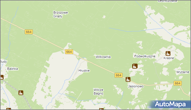 mapa Wilkownia, Wilkownia na mapie Targeo