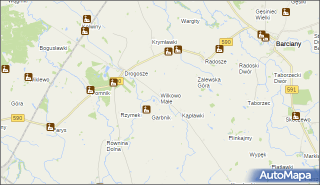 mapa Wilkowo Małe, Wilkowo Małe na mapie Targeo