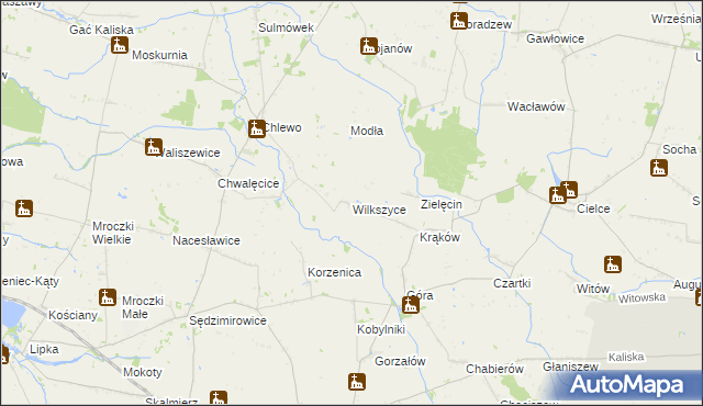 mapa Wilkszyce, Wilkszyce na mapie Targeo