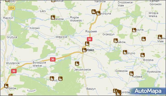 mapa Wińsko, Wińsko na mapie Targeo