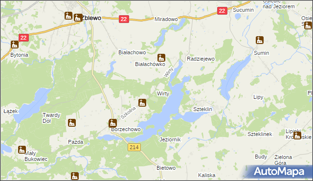 mapa Wirty, Wirty na mapie Targeo