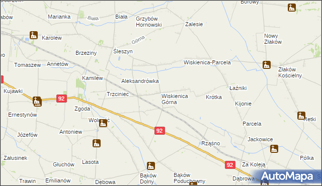 mapa Wiskienica Górna, Wiskienica Górna na mapie Targeo