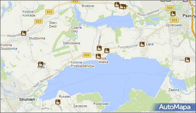 mapa Wisła Wielka, Wisła Wielka na mapie Targeo