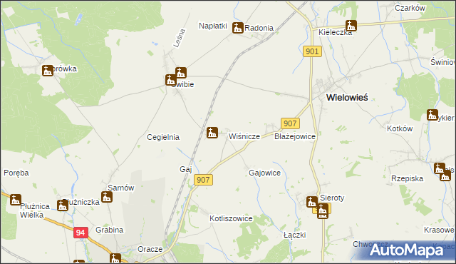 mapa Wiśnicze, Wiśnicze na mapie Targeo