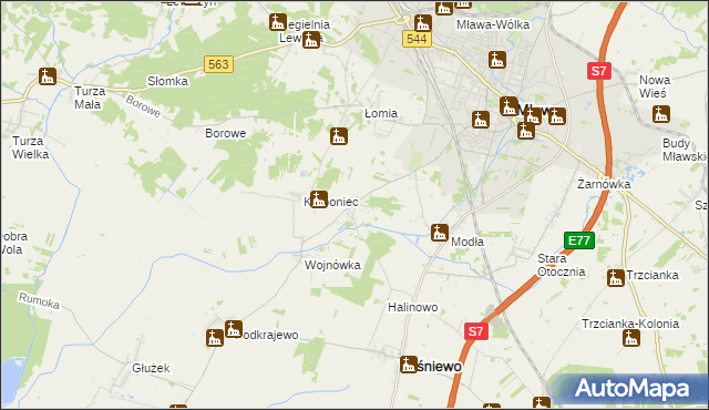 mapa Wiśniewko gmina Wiśniewo, Wiśniewko gmina Wiśniewo na mapie Targeo