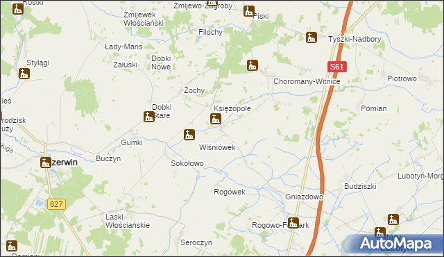 mapa Wiśniewo gmina Czerwin, Wiśniewo gmina Czerwin na mapie Targeo