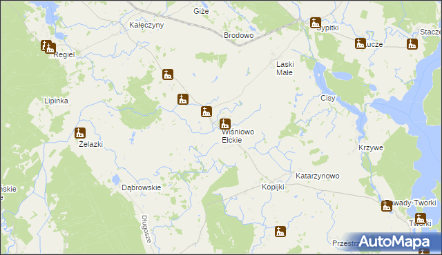 mapa Wiśniowo Ełckie, Wiśniowo Ełckie na mapie Targeo