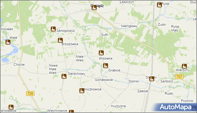 mapa Wisówka, Wisówka na mapie Targeo