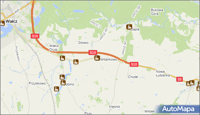 mapa Witankowo, Witankowo na mapie Targeo