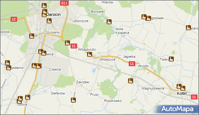 mapa Witaszyce, Witaszyce na mapie Targeo