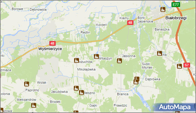 mapa Witaszyn, Witaszyn na mapie Targeo