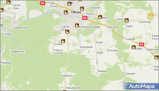 mapa Witeradów, Witeradów na mapie Targeo