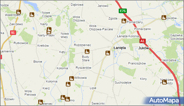 mapa Witoldów gmina Łanięta, Witoldów gmina Łanięta na mapie Targeo