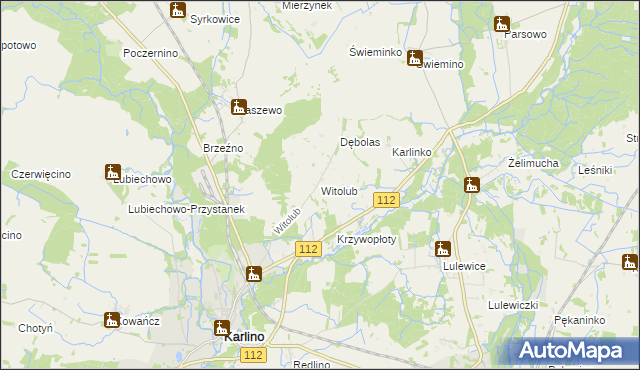mapa Witolub, Witolub na mapie Targeo