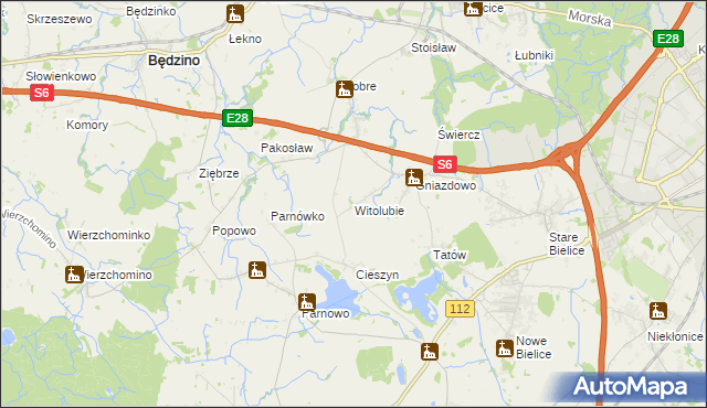 mapa Witolubie, Witolubie na mapie Targeo