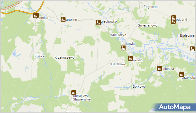mapa Witosław gmina Malechowo, Witosław gmina Malechowo na mapie Targeo