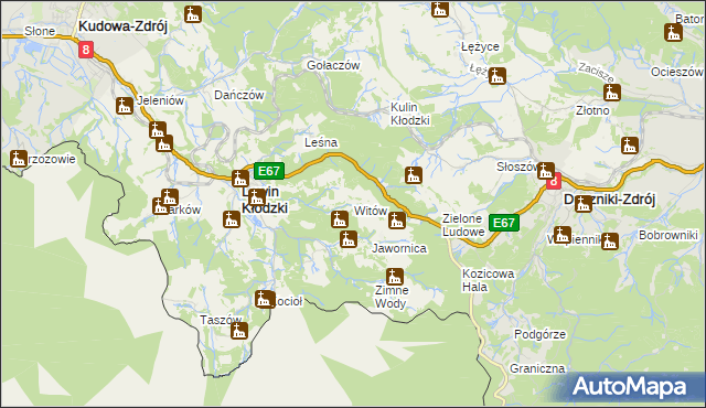 mapa Witów gmina Lewin Kłodzki, Witów gmina Lewin Kłodzki na mapie Targeo