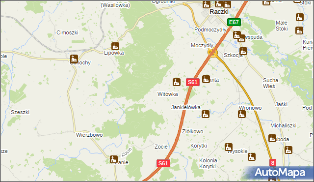 mapa Witówka, Witówka na mapie Targeo