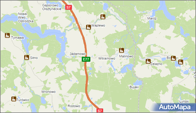 mapa Witramowo, Witramowo na mapie Targeo