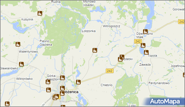 mapa Witrogoszcz-Osada, Witrogoszcz-Osada na mapie Targeo