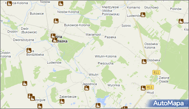 mapa Witulin-Kolonia, Witulin-Kolonia na mapie Targeo