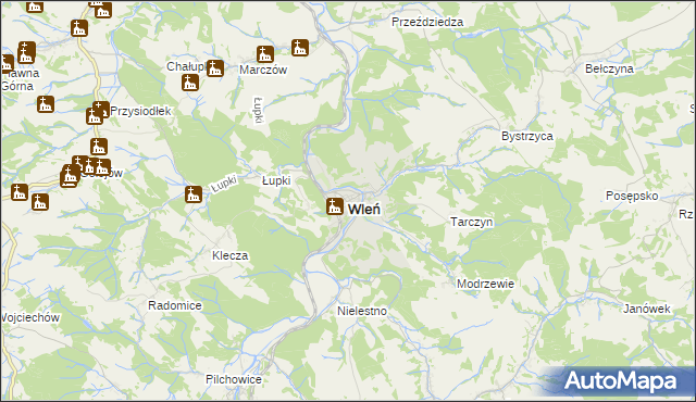 mapa Wleń, Wleń na mapie Targeo