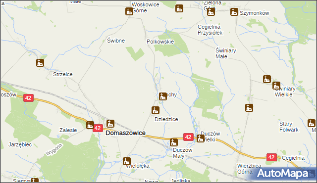 mapa Włochy gmina Domaszowice, Włochy gmina Domaszowice na mapie Targeo