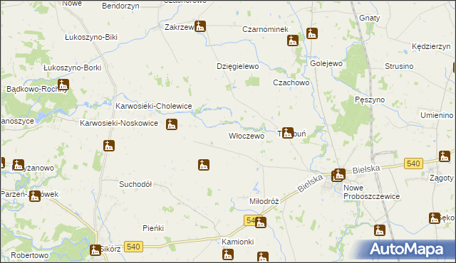 mapa Włoczewo, Włoczewo na mapie Targeo