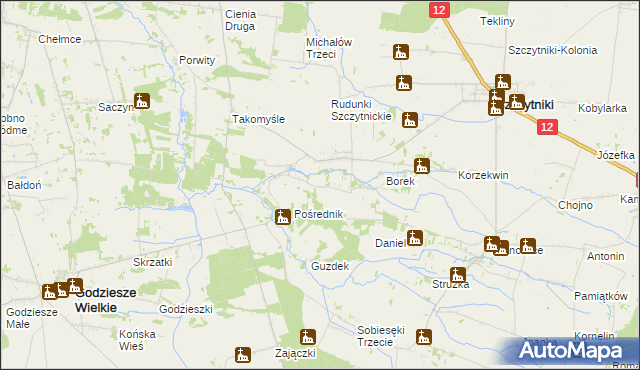 mapa Włodzimierz gmina Szczytniki, Włodzimierz gmina Szczytniki na mapie Targeo