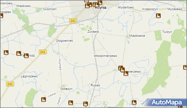 mapa Włodzimierzewo, Włodzimierzewo na mapie Targeo