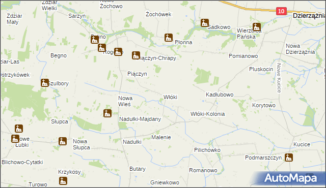mapa Włóki gmina Bulkowo, Włóki gmina Bulkowo na mapie Targeo