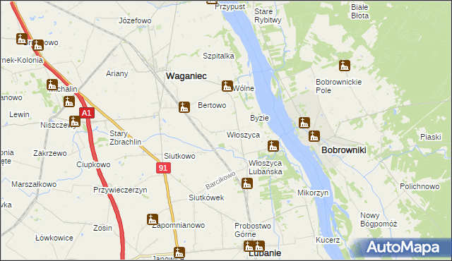 mapa Włoszyca, Włoszyca na mapie Targeo