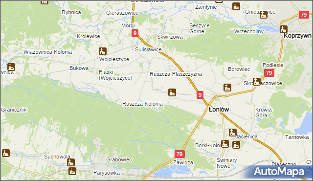 mapa Wnorów, Wnorów na mapie Targeo