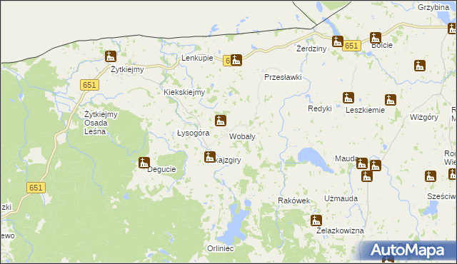 mapa Wobały, Wobały na mapie Targeo