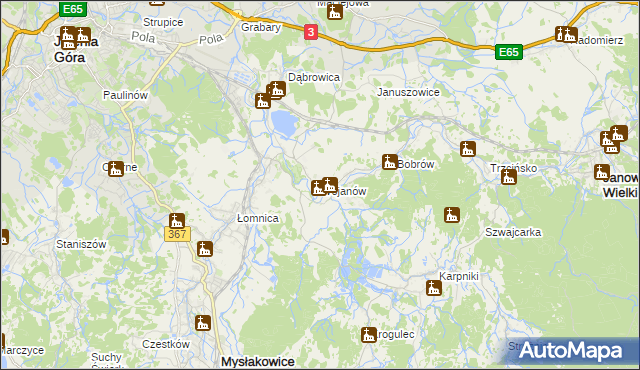 mapa Wojanów, Wojanów na mapie Targeo