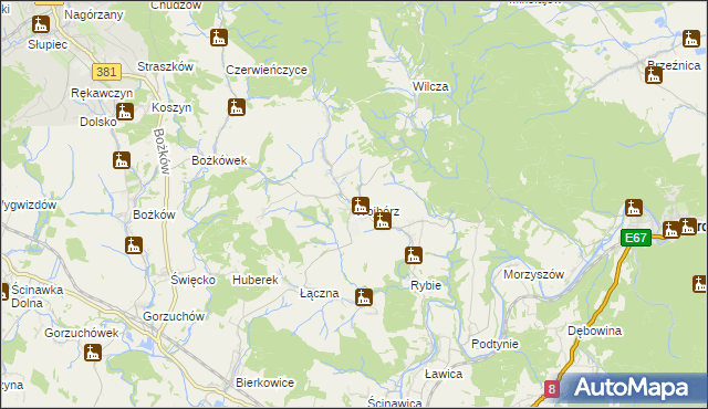 mapa Wojbórz, Wojbórz na mapie Targeo