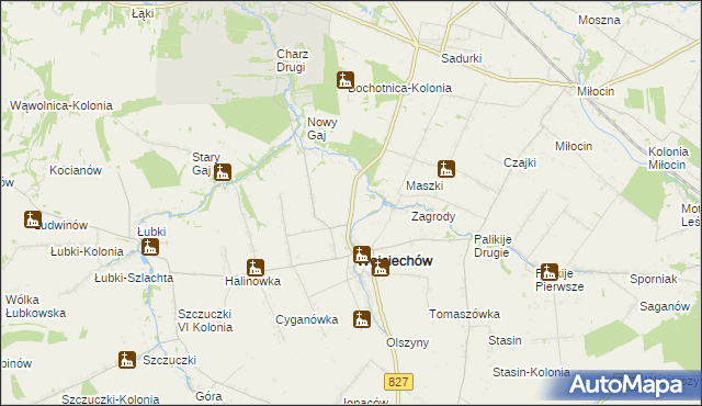 mapa Wojciechów-Kolonia Piąta, Wojciechów-Kolonia Piąta na mapie Targeo