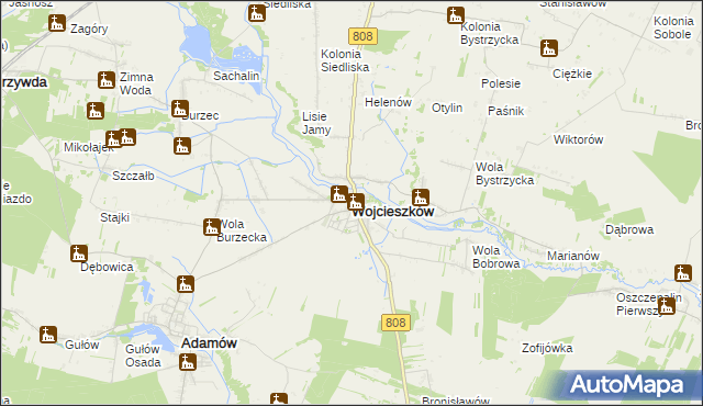 mapa Wojcieszków, Wojcieszków na mapie Targeo