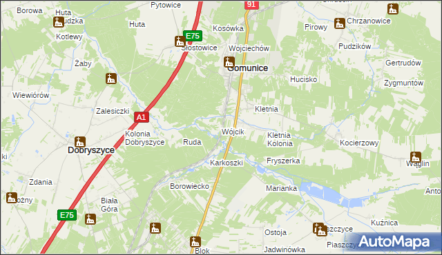 mapa Wójcik, Wójcik na mapie Targeo