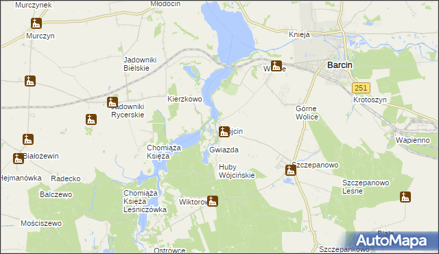 mapa Wójcin gmina Żnin, Wójcin gmina Żnin na mapie Targeo